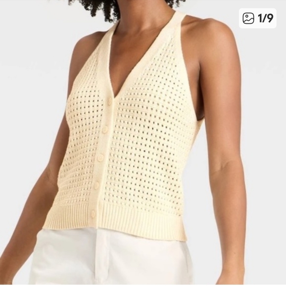 A New Day Woman's Crochet Vest ~ Chocolate Brown - Picture 5 of 10